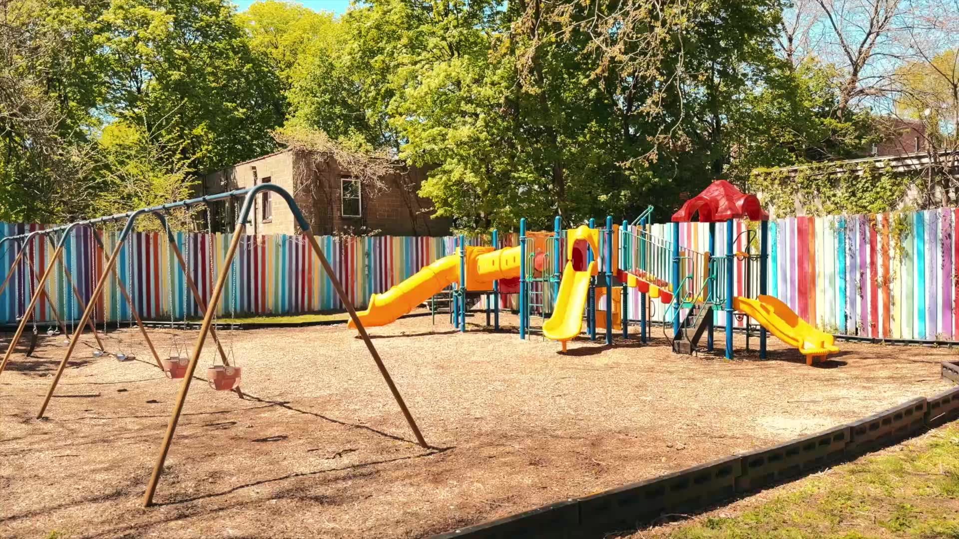 Children playing at a Newburgh playground.