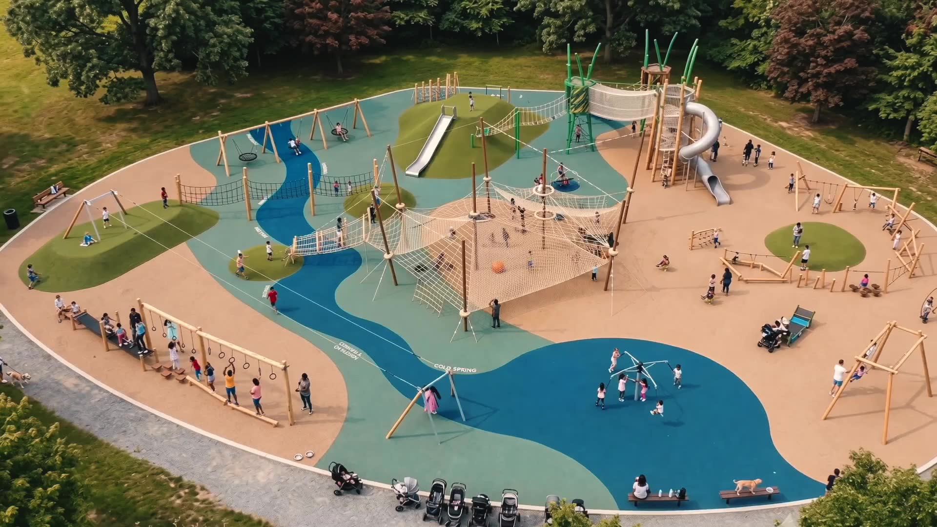 Children playing at a Newburgh playground.
